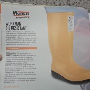 Calzado de seguridad tipo caucho Workman safety oil amarilla T 43