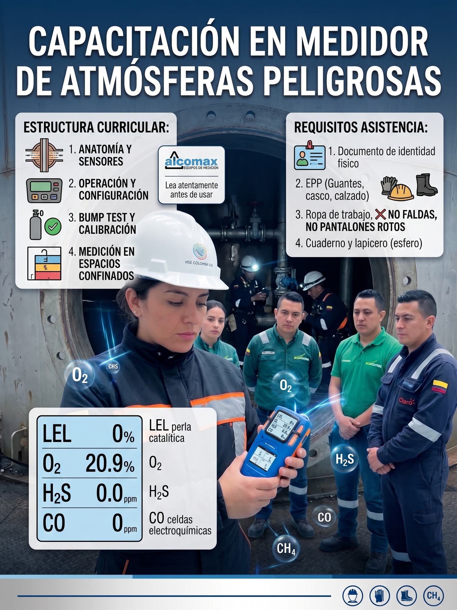 Manejo Seguro y Operación del Detector Multigas Alcomax ES30A